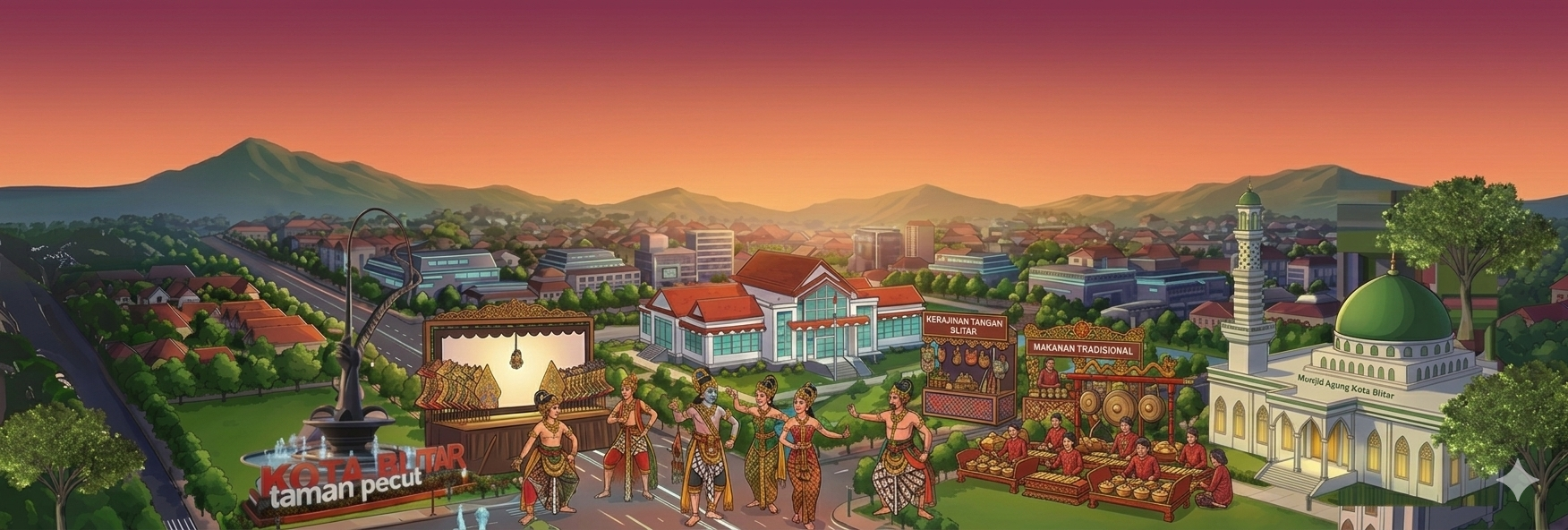 Blitar City Illustration